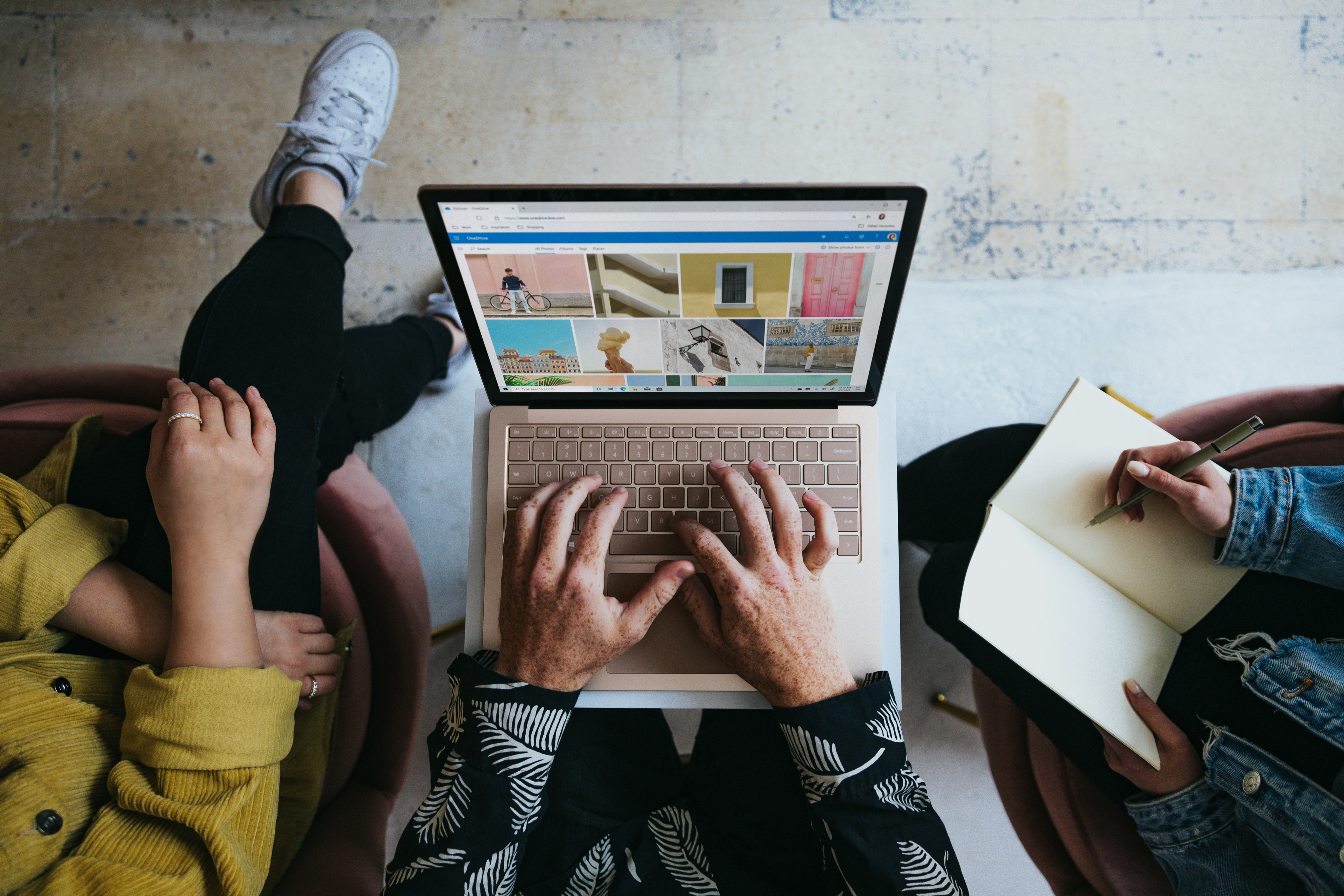 Person working on laptop
